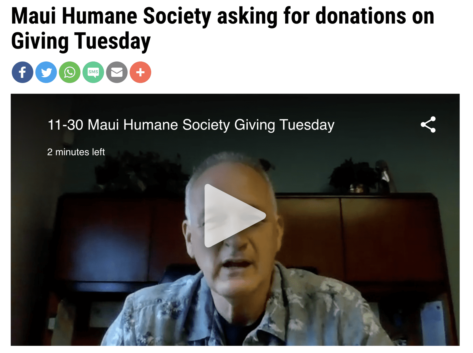 Steve MacKinnon Interviewing with KHON2 regarding Giving Tuesday