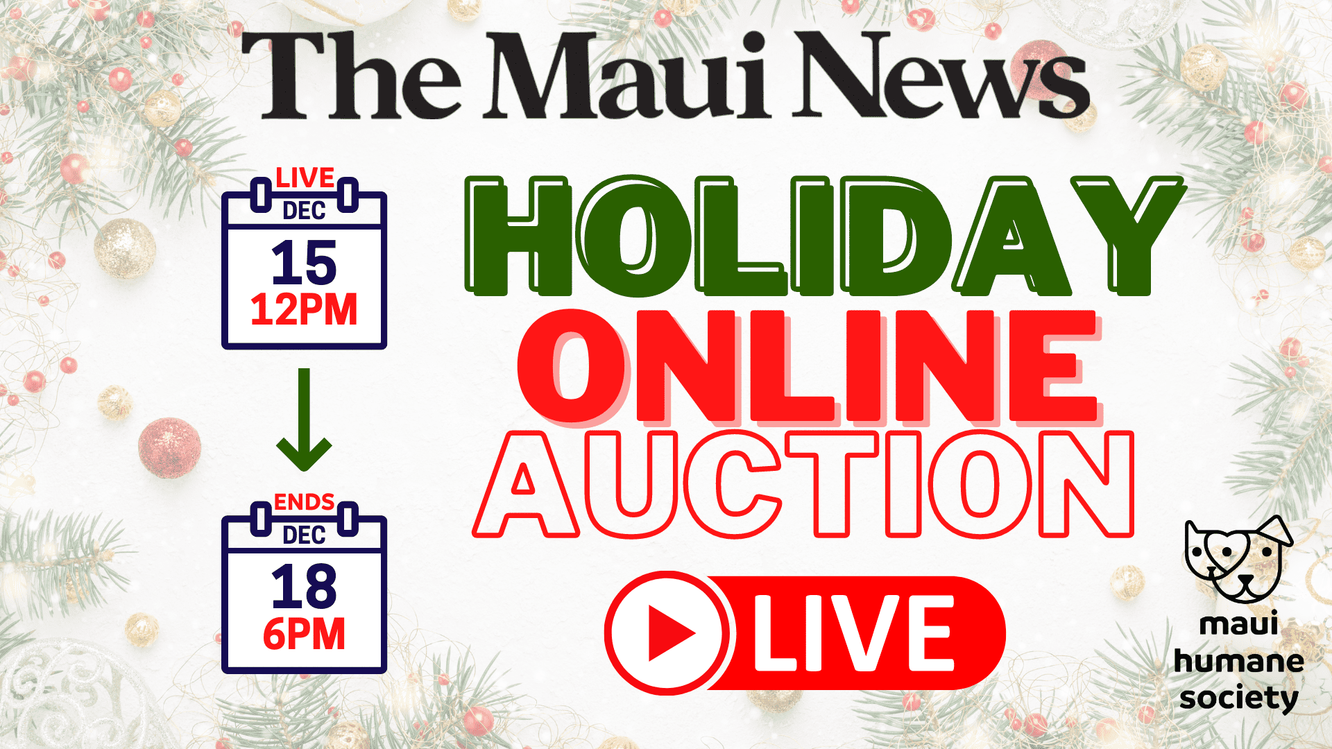 maui news auction Maui News: MHS Holiday auction is now LIVE until Sunday at 6p!