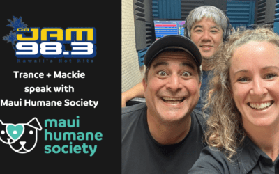 Trance and Mackie from DaJam 98.3 talk story with Maui Humane Society